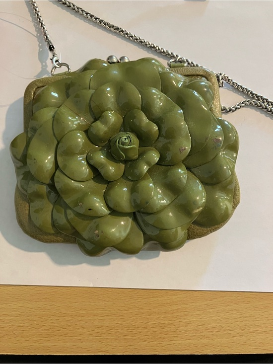 Brighton Handbags - Brighton Olive Green Floral Appliqué Rosalie Crossbody